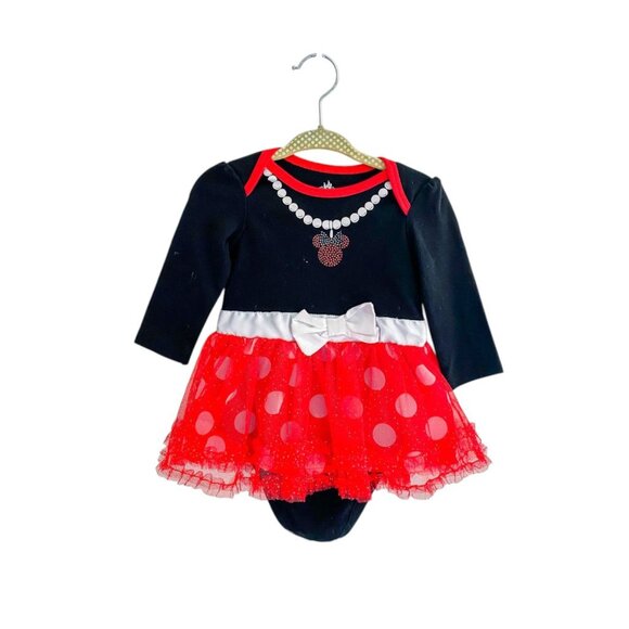 Girls Minnie Mouse Onesie Size 6-9 Months Black - Picture 2 of 8